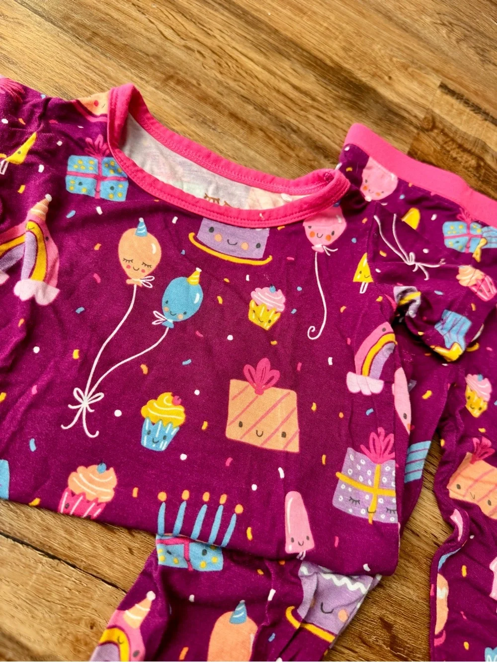 littlesleepies Purple Balloon & Cupcake Toddler Pajama Top